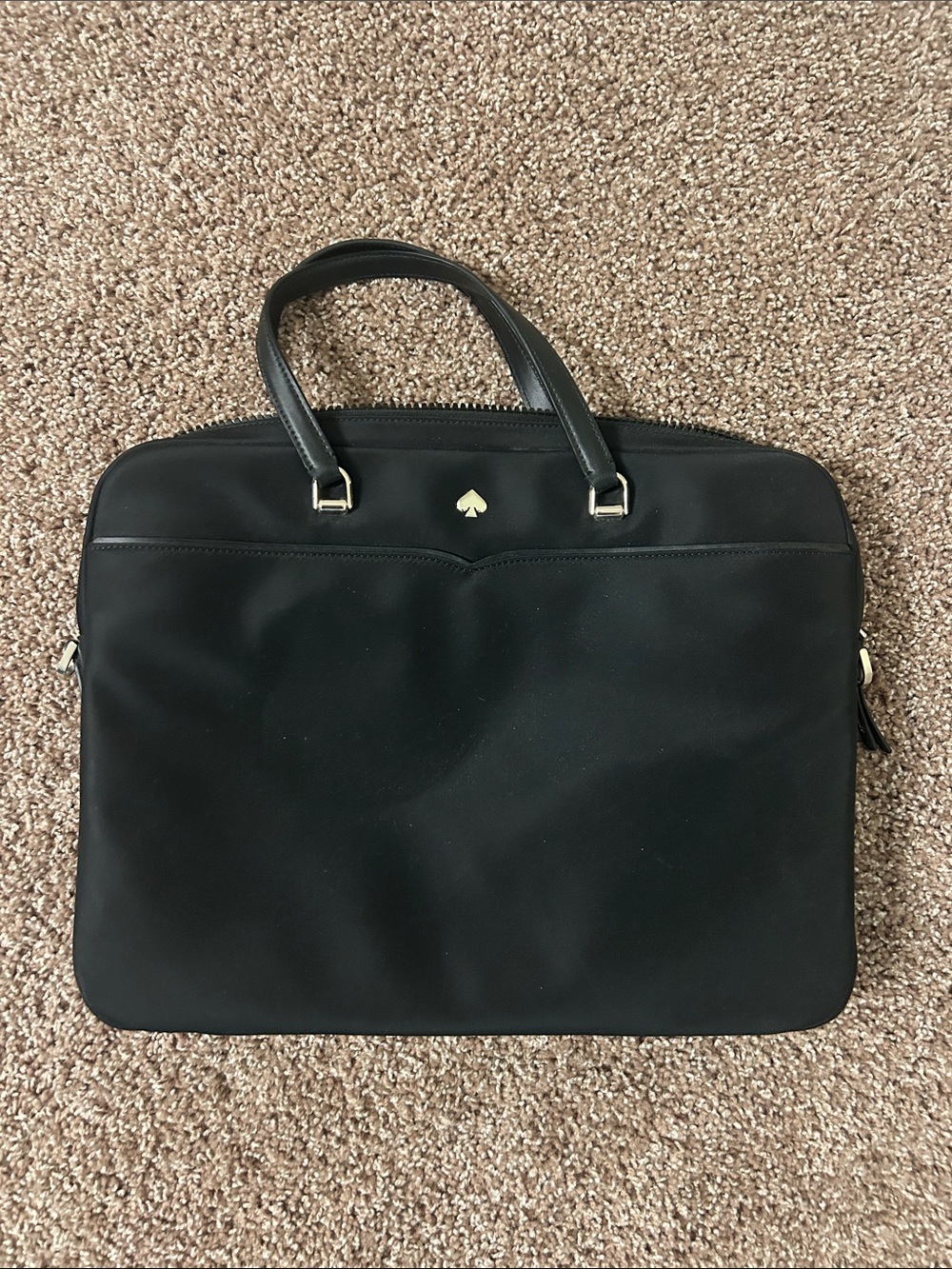 kate spade Black Laptop Briefcase with Gold Spade Accent